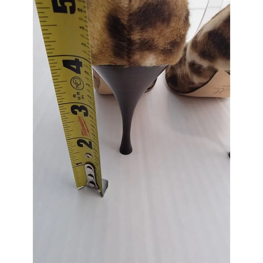 COLE HAAN Shoes Heels 10.5 B Animal Print Pony Hair Stiletto Stacked Wood Italy_6